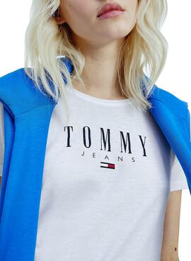 T-Shirt Tommy Jeans Essential Bianco per Donna