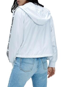 Giacca Tommy Jeans Tape Sleeve Bianco Donna