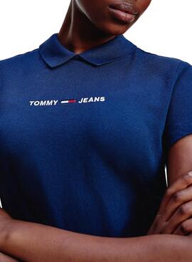 Vestito Tommy Jeans Essential Blu Navy per Donna