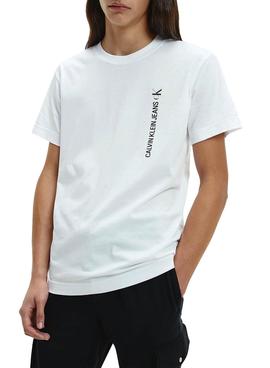 T-Shirt Calvin Klein verticale Bianco per Uomo