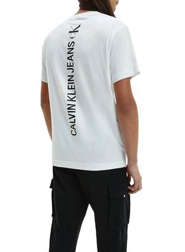 T-Shirt Calvin Klein verticale Bianco per Uomo