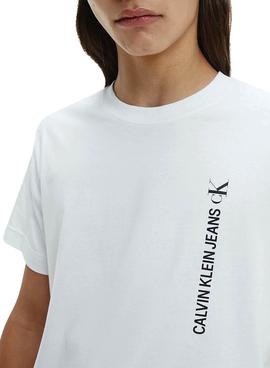 T-Shirt Calvin Klein verticale Bianco per Uomo