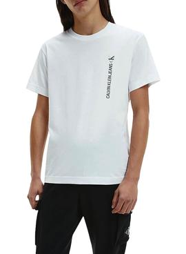 T-Shirt Calvin Klein verticale Bianco per Uomo