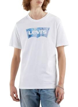 T-Shirt Levis Housemark Bianco per Uomo