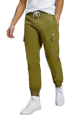 Pantaloni Tommy Jeans Jogger Cargo Verde Uomo