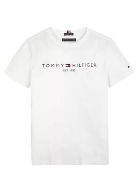 T-Shirt Tommy Hilfiger Essential Logo Bianco Bambino