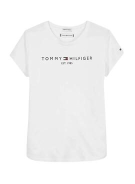 T-Shirt Tommy Hilfiger Essential Bianco per Bambina