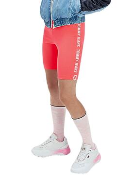 Short Tommy Jeans Fitted Bike Rosa per Donna