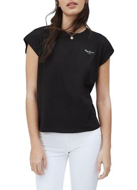 T-Shirt Pepe Jeans Bloom Nero per Donna