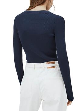 Pullover Pepe Jeans Claire Blu Navy per Donna
