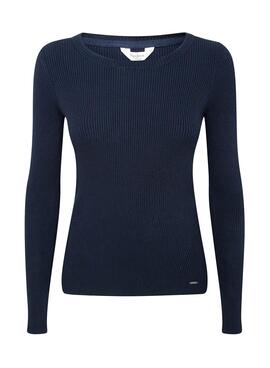 Pullover Pepe Jeans Claire Blu Navy per Donna