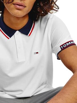 Polo Tommy Jeans Detail Bianco per Uomo