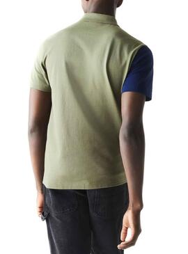 Polo Lacoste Colore Block Verde per Uomo