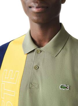 Polo Lacoste Colore Block Verde per Uomo