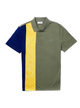 Polo Lacoste Colore Block Verde per Uomo