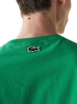 T-Shirt Logo Lacoste Overside Verde per Uomo