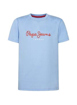 T-Shirt Pepe Jeans Art Blu per Bambino