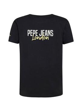 T-Shirt Pepe Jeans Conrad Nero per Bambino