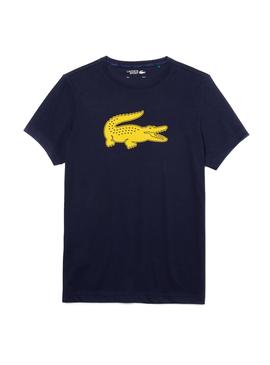 T-Shirt Lacoste Logo 3D Blu Navy per Uomo