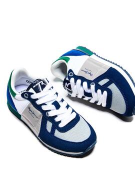 Sneaker Pepe Jeans Sydney Blu Navy per Bambino