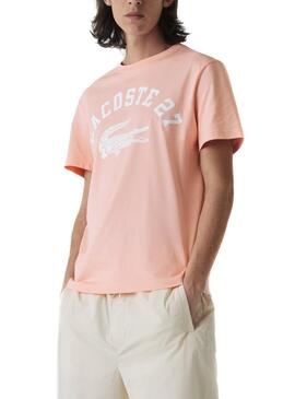 T-Shirt Lacoste 27 Rosa per Uomo