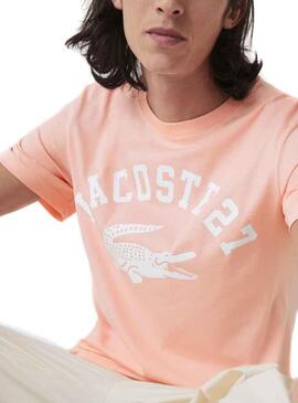 T-Shirt Lacoste 27 Rosa per Uomo