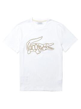 T-Shirt Lacoste Logo oversize Bianco per Uomo