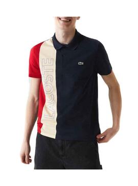 Polo Lacoste Colore Block Blu Navy per Uomo