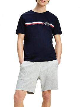 T-Shirt Tommy Hilfiger Corp Split Blu Navy Uomo