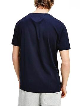 T-Shirt Tommy Hilfiger Corp Split Blu Navy Uomo