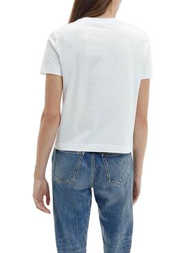 T-Shirt Calvin Klein Bonded Filled Bianco Donna