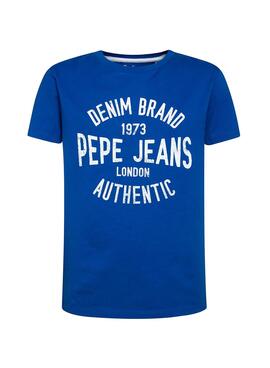 T-Shirt Pepe Jeans Jack Blu per Bambino