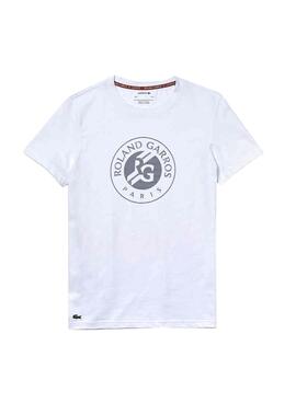 T-Shirt Lacoste Roland Garros Bianco per Uomou