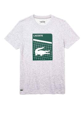 T-Shirt Lacoste Graphic 3D Grigio per Uomo