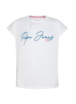 T-Shirt Pepe Jeans Nina Bianco per Bambina