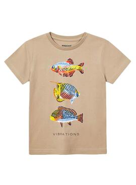 T-Shirt Mayoral Pesce marrone per Bambino