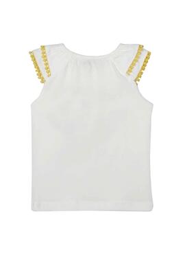 T-Shirt Mayoral Basket Bianco per Bambina