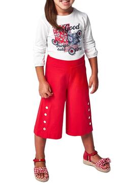 Pantaloni Mayoral Culotte Rosso Poppy per Bambina