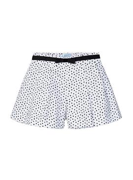 Short Mayoral Topos Bianco Nero per Bambina