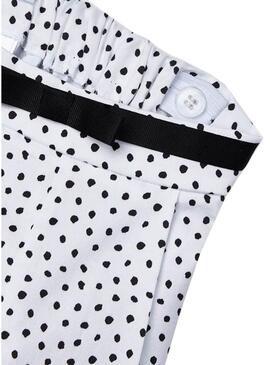 Short Mayoral Topos Bianco Nero per Bambina