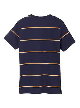 T-Shirt Mayoral Strisce Blu Navy per Bambino