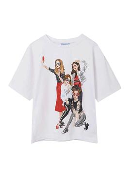 T-Shirt Mayoral Perni Bianco per Bambina