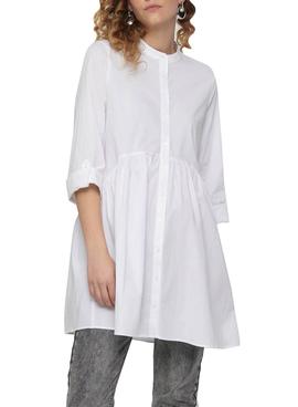 Vestito Only Ditte Life 3/4 Bianco per Donna