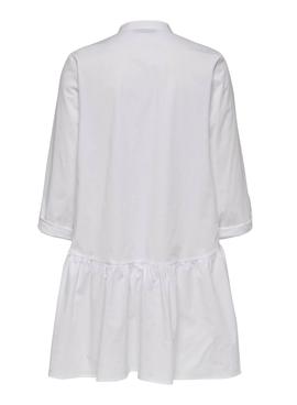 Vestito Only Ditte Life 3/4 Bianco per Donna