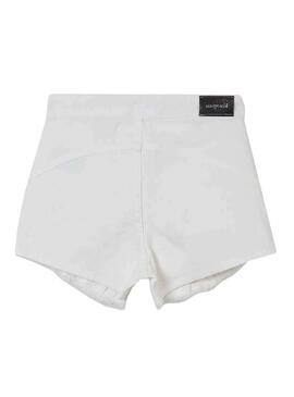 Short Mayoral Sarga Volant Bianco per Bambina