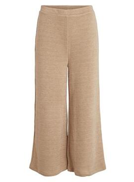 Pantaloni Vila Vimahy Culotte Beige per Donna