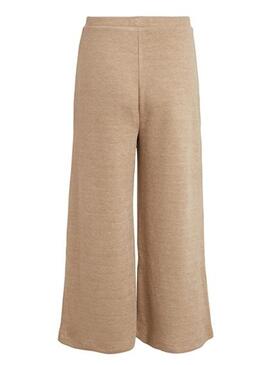 Pantaloni Vila Vimahy Culotte Beige per Donna