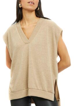 Gilet Vila Vimany Beige per Donna