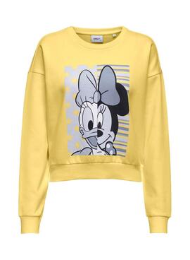 Felpa Only Disney Life Giallo per Donna