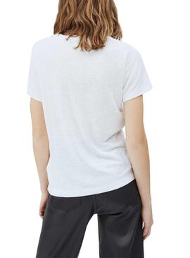 T-Shirt Pepe Jeans Brooklyn Bianco per Donna